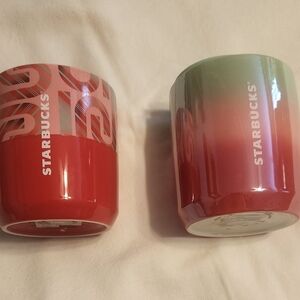 Starbucks Red and Green Mugs Set